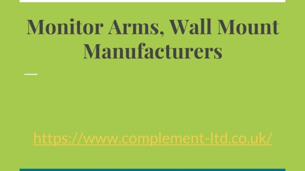 Monitor Arms, Wall Mount Manufacturers