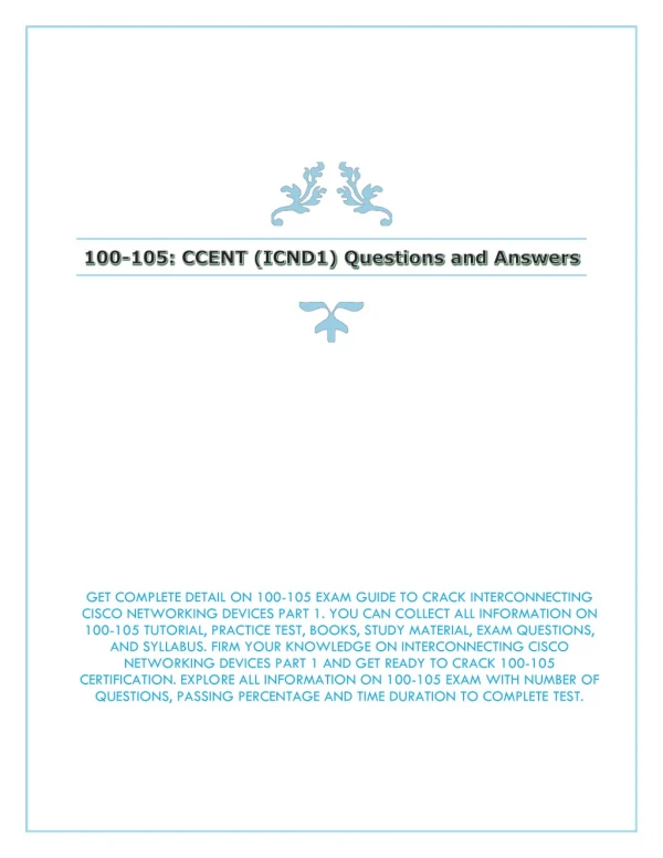 100-105 CCENT (ICND1) Questions and Answers