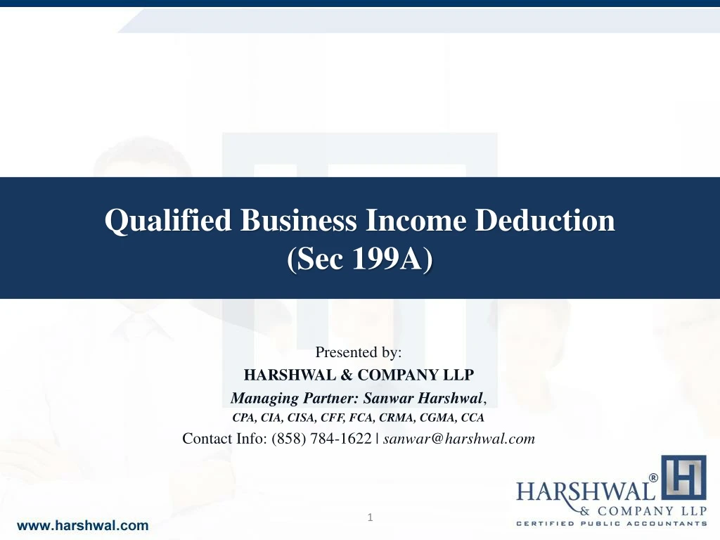 Ppt Qualified Business Income Deduction Sec 199a Hcllp Powerpoint Presentation Id8209859