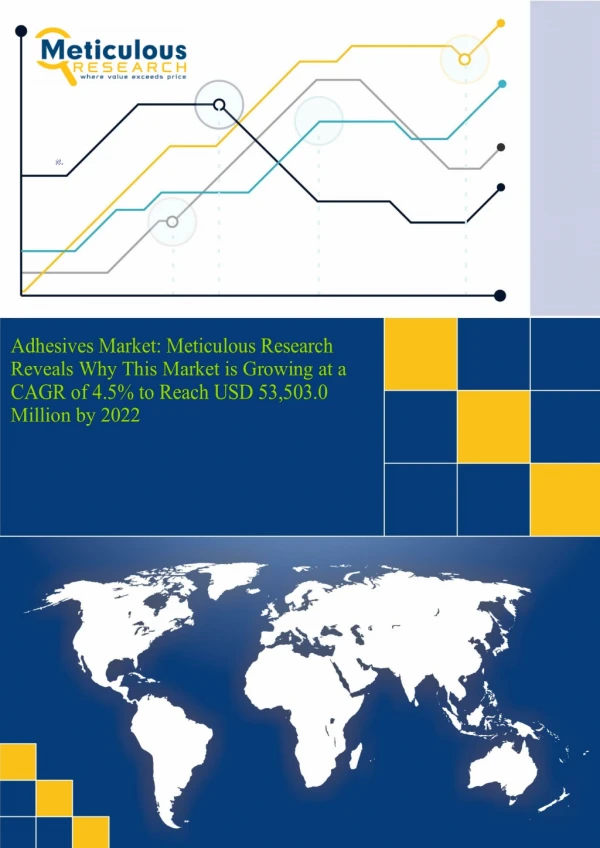 Adhesives Market: Meticulous Research Reveals Why This Market is Growing at a CAGR of 4.5% to Reach USD 53,503.0 Million