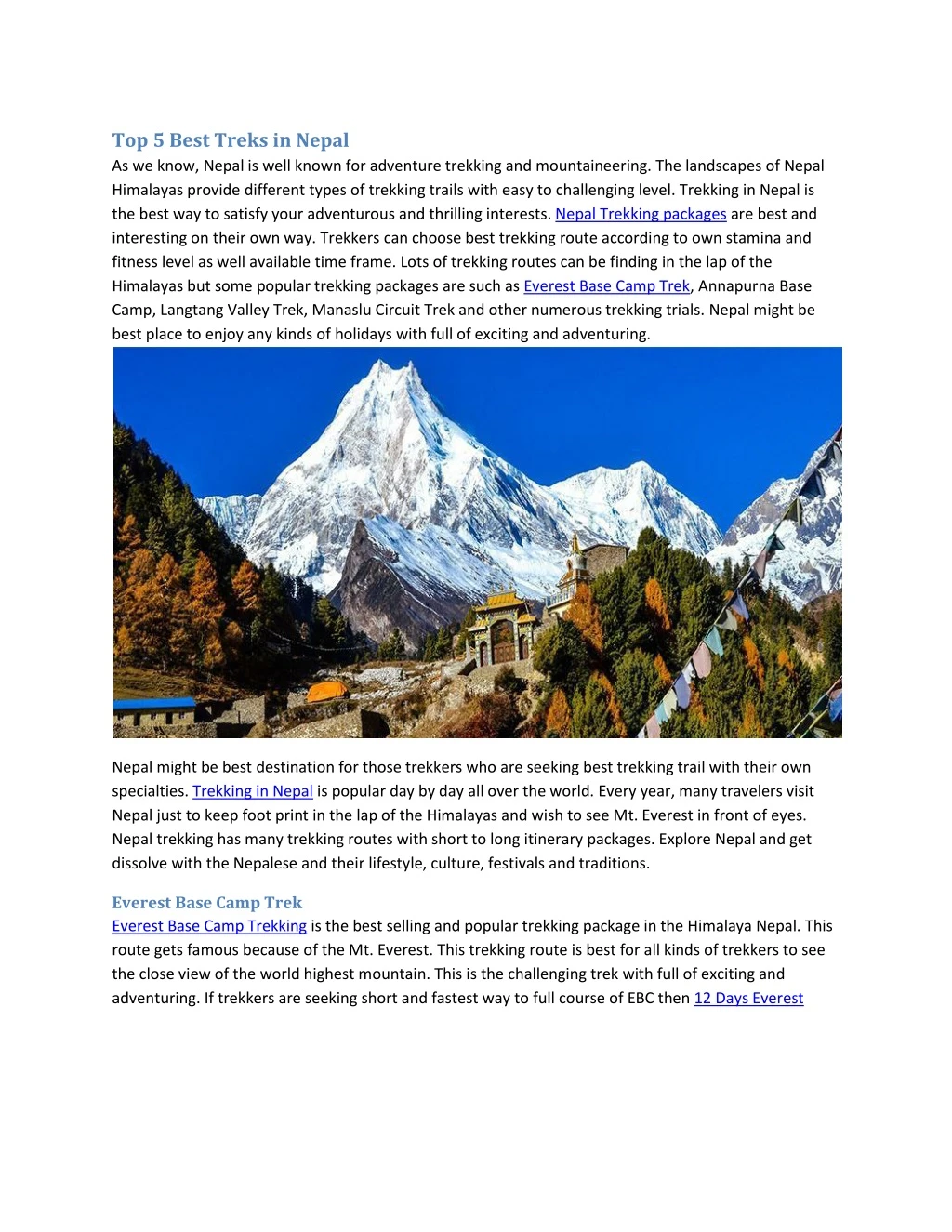 top 5 best treks in nepal as we know nepal