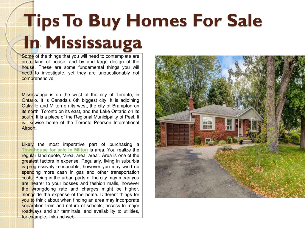 tips to buy homes for sale in mississauga