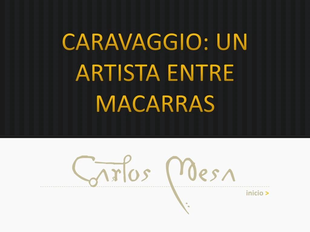 caravaggio un artista entre macarras