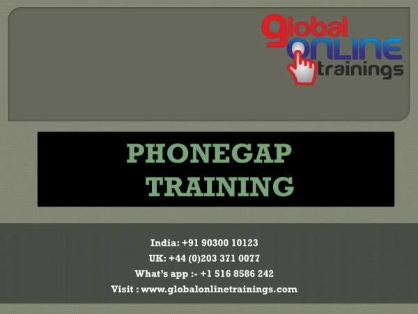 Phonegap training | Phonegap online training - Global online trainings