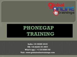 Phonegap training | Phonegap online training - Global online trainings - slide 1