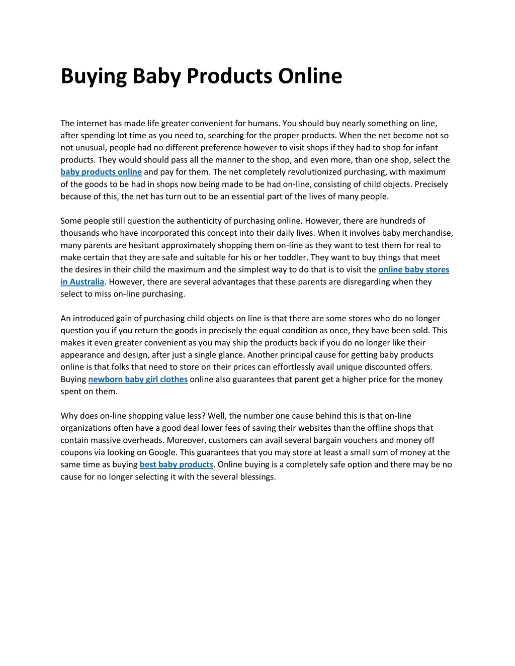 buying baby products online