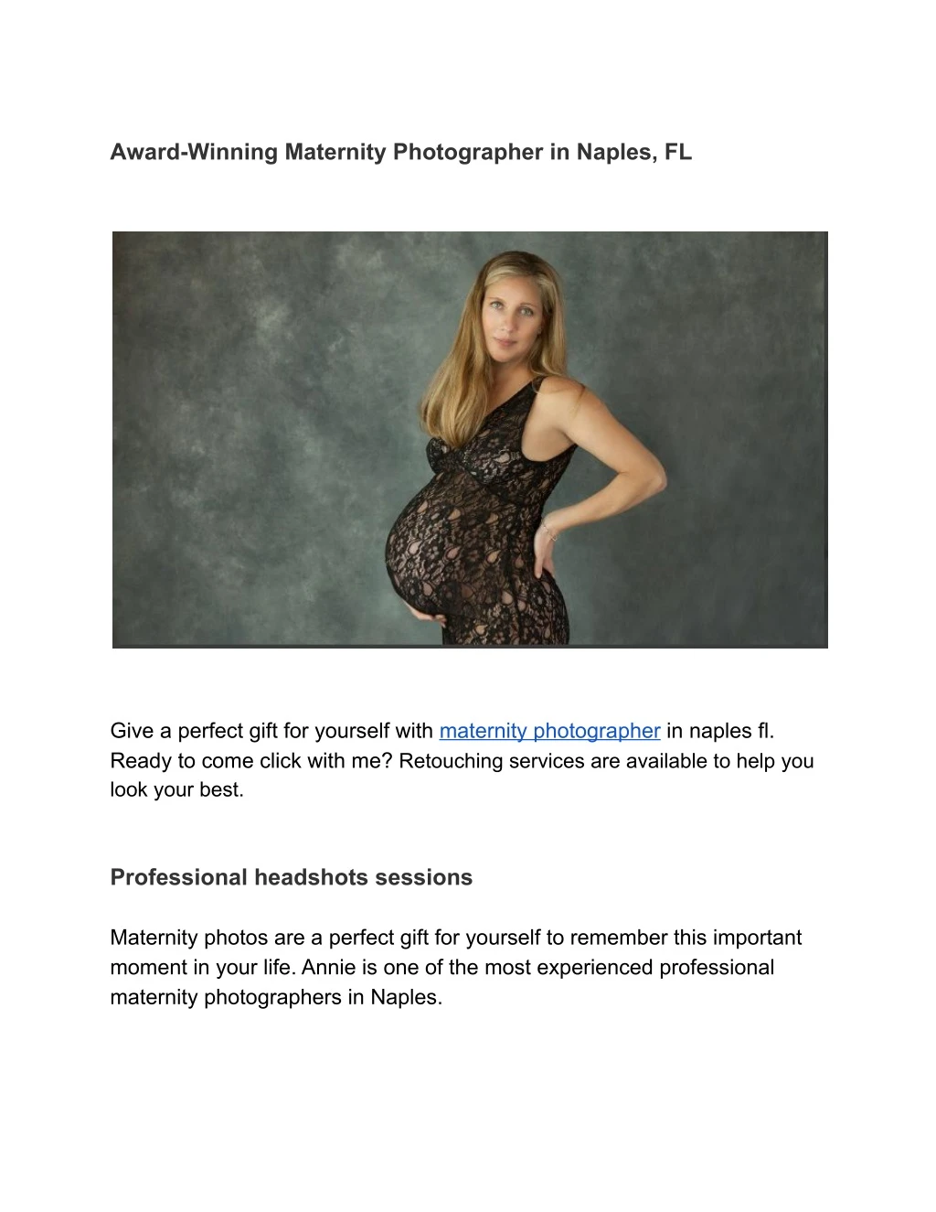 award winning maternity photographer in naples fl