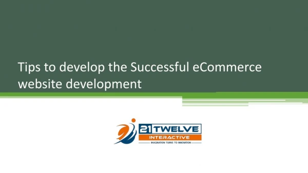 Tips to develop the Successful eCommerce website development