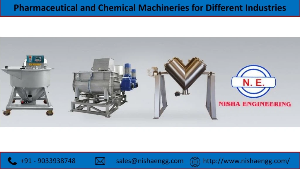 pharmaceutical and chemical machineries