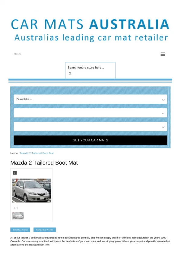 Tailored Mazda 2 Boot Mats – Rubber Boot Mats | Car Boot Liners