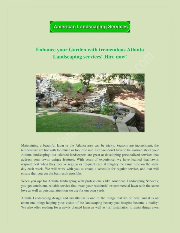 Best-in-Industry Landscaping Service for Atlanta Homes & Commercial Places