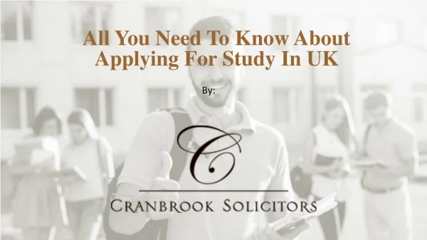 All You Need To Know About Applying For Study In UK