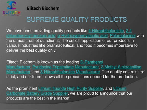 we have been providing quality products like