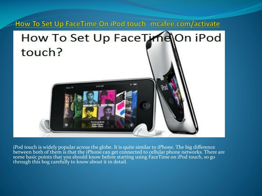 how to set up facetime on ipod touch mcafee com activate