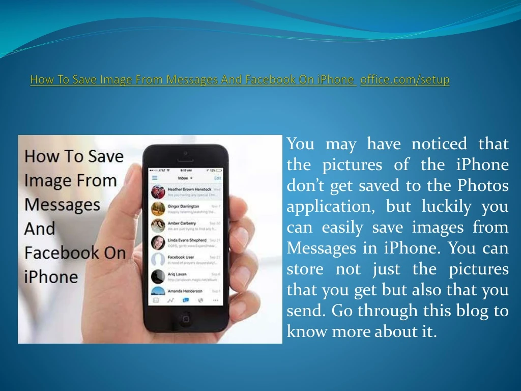 how to save image from messages and facebook on iphone office com setup