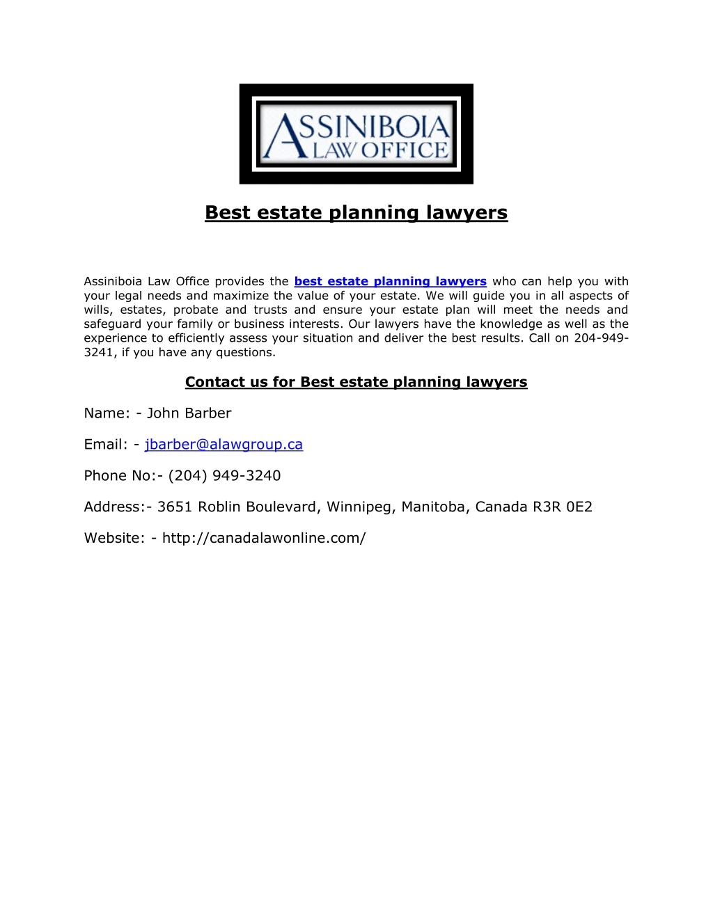 best estate planning lawyers assiniboia