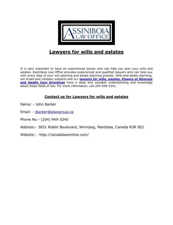 Lawyers for wills and estates
