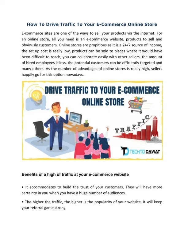 Best Ways To Increase Ecommerce Traffic To Your website