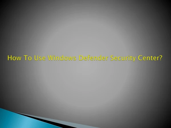 office.com/setup - How To Use Windows Defender Security Center?