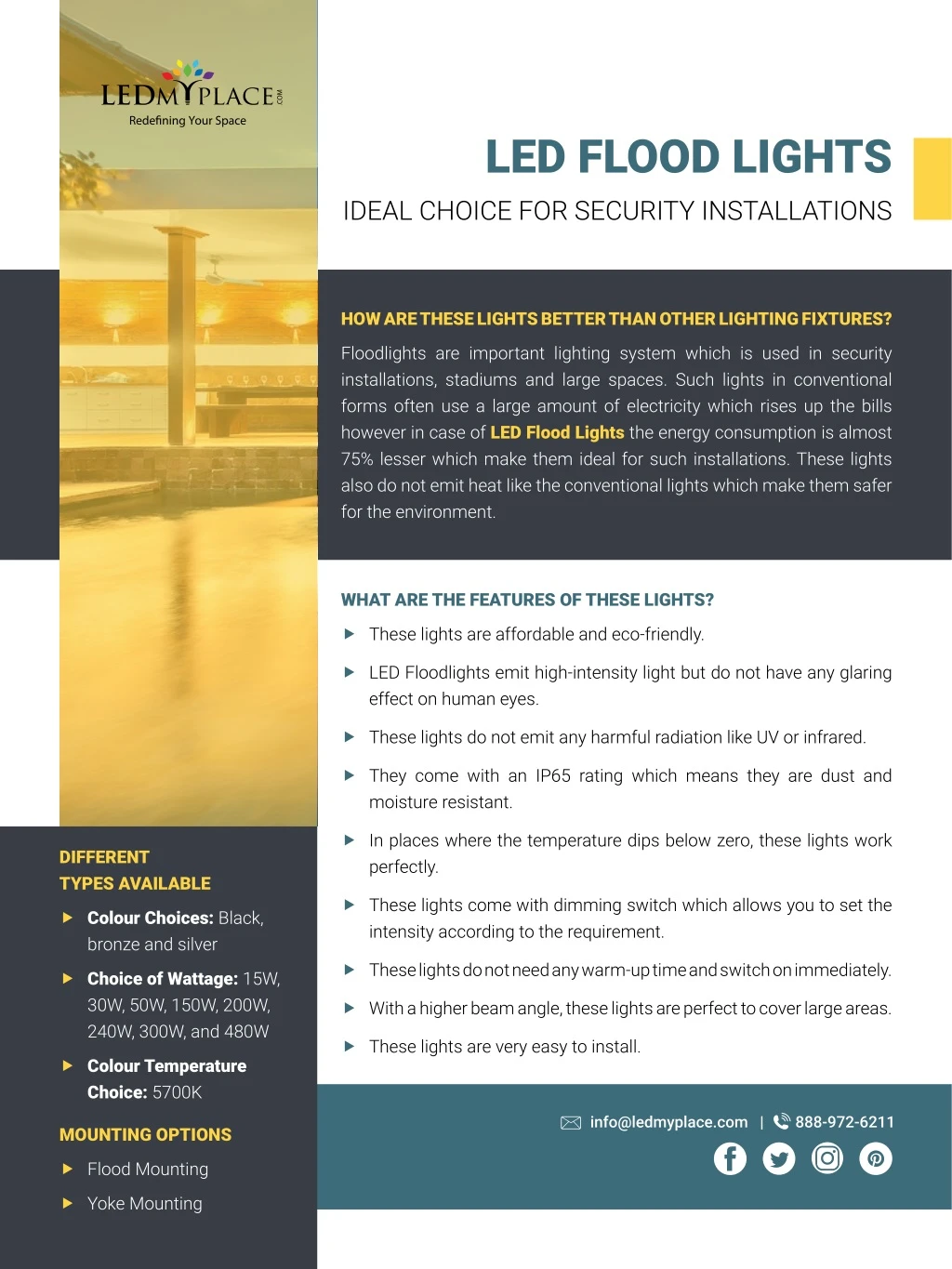 led flood lights ideal choice for security