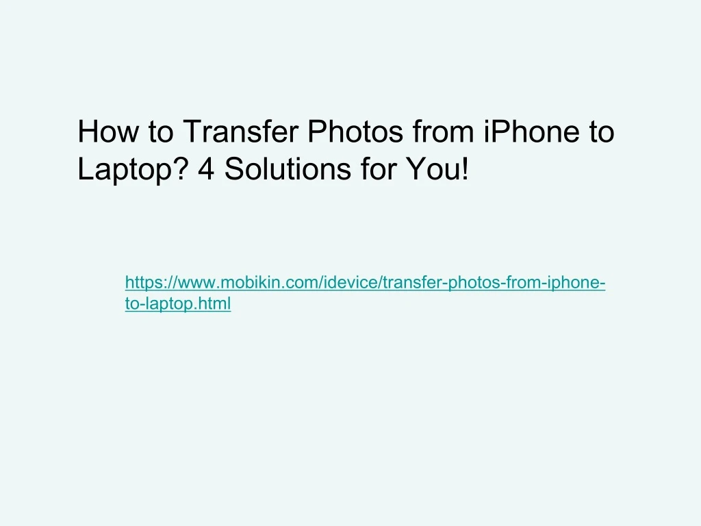 how to transfer photos from iphone to laptop