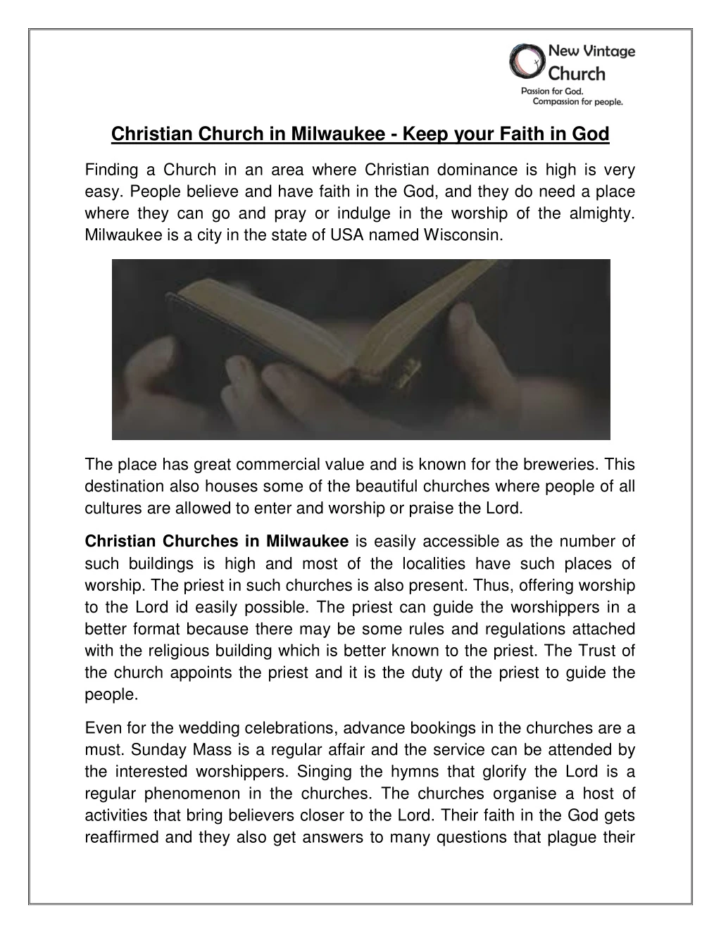 christian church in milwaukee keep your faith
