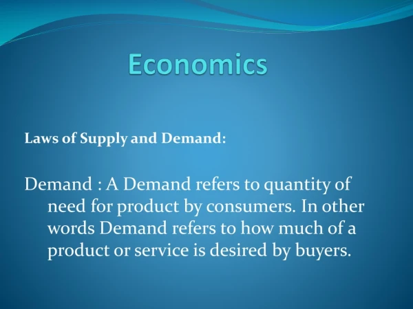 demand and supply