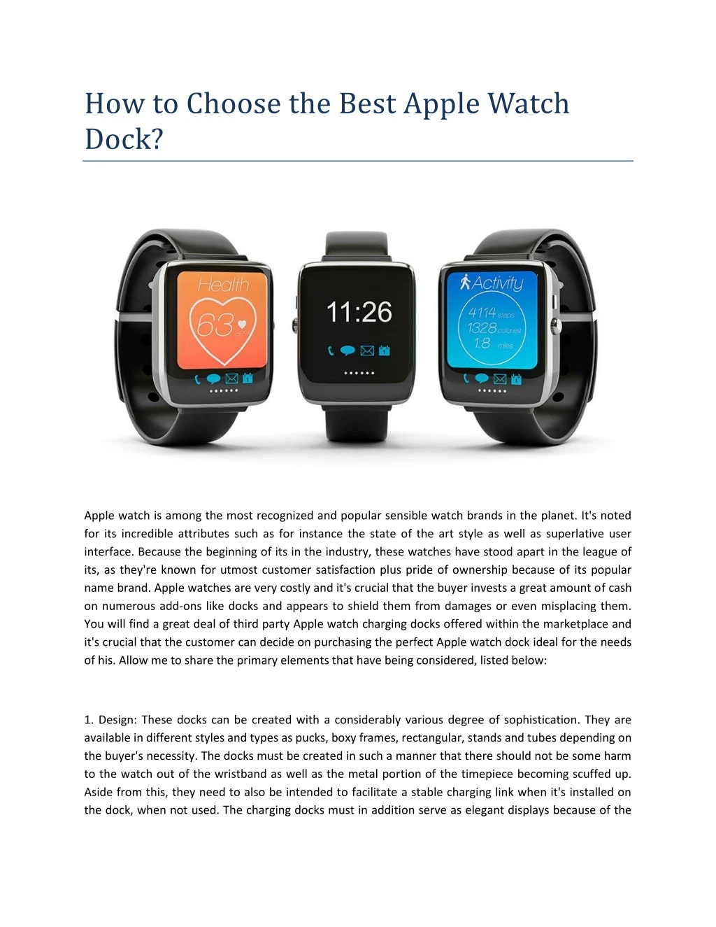 how to choose the best apple watch dock