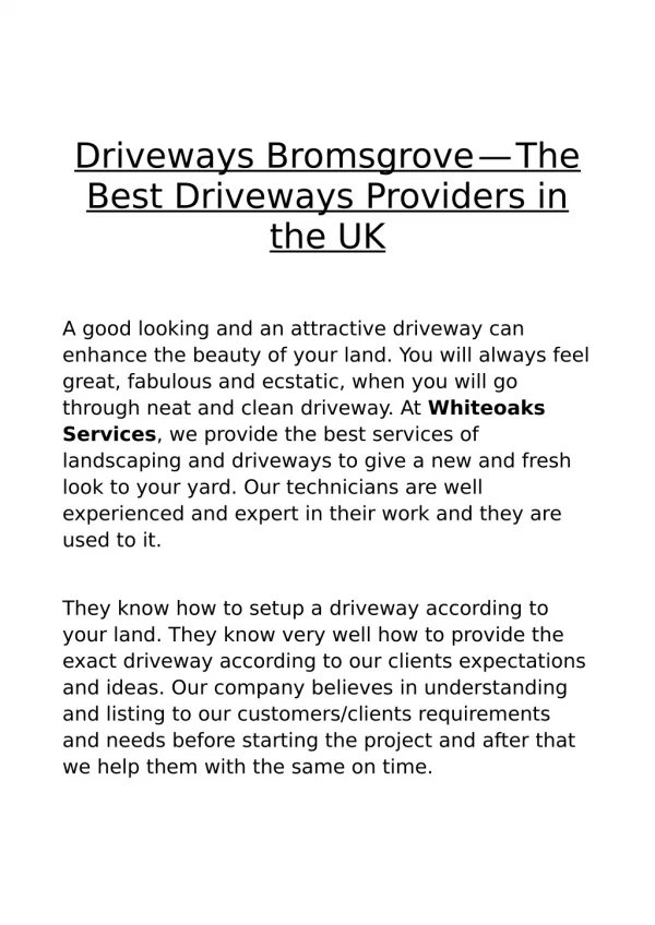 The Best Driveways Providers in the UK