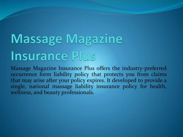 Professional Insurance For Massage Therapists