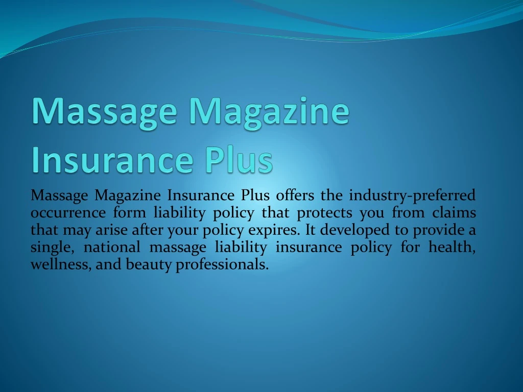 massage magazine insurance plus offers