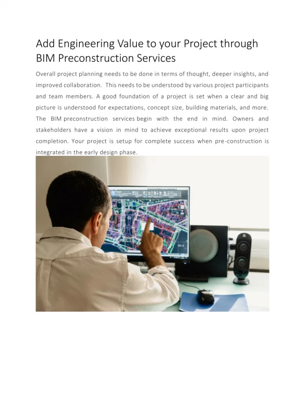 Add Engineering Value to your Project through BIM Preconstruction Services