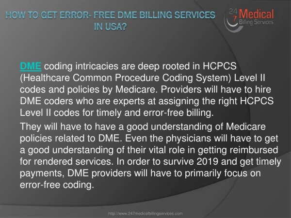 How To Get Error- free DME Billing Services In USA?