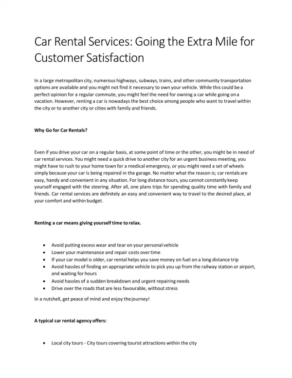 Going the Extra Mile for Customer Satisfaction