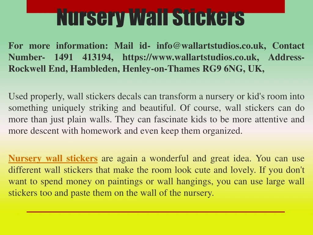 nursery wall stickers