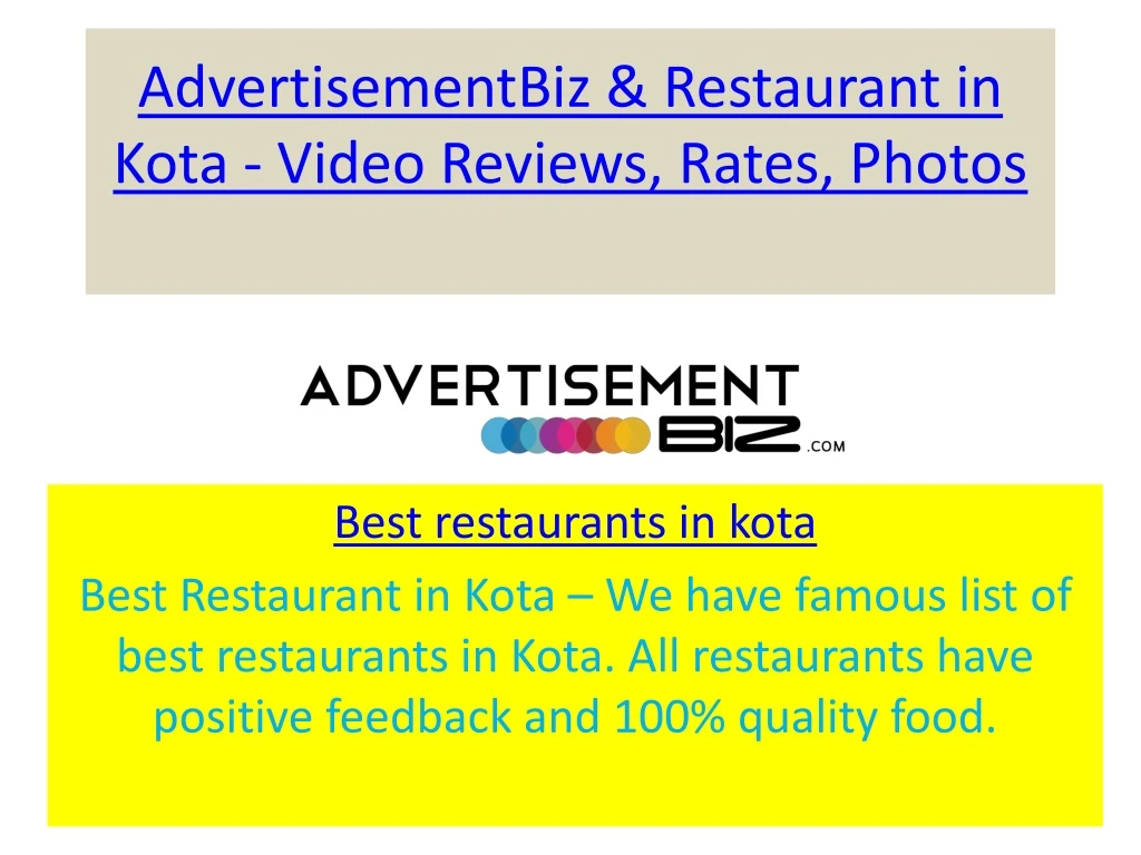 advertisementbiz restaurant in kota video reviews rates photos