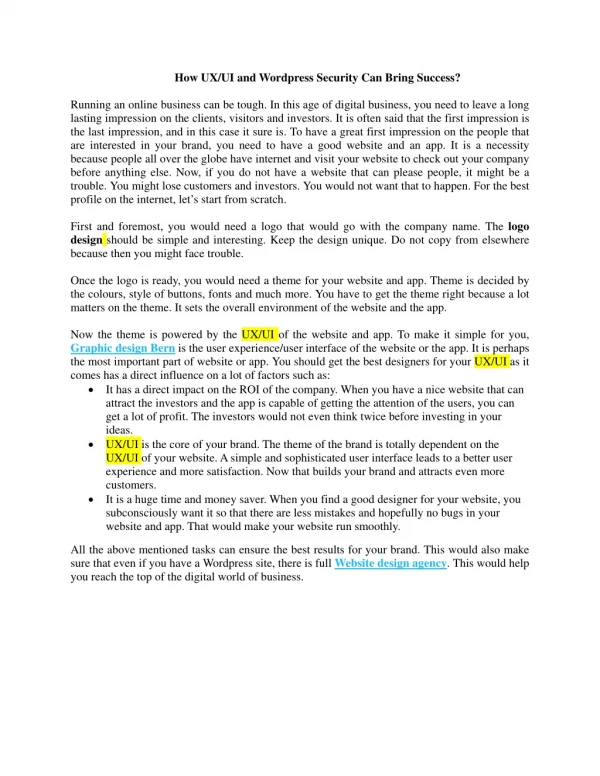 How UX/UI and Wordpress Security Can Bring Success?