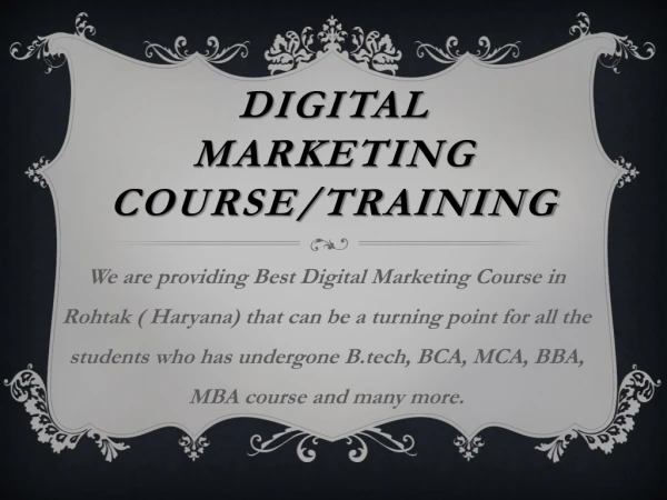 Digital Marketing Course In Rohtak-Dricki.com