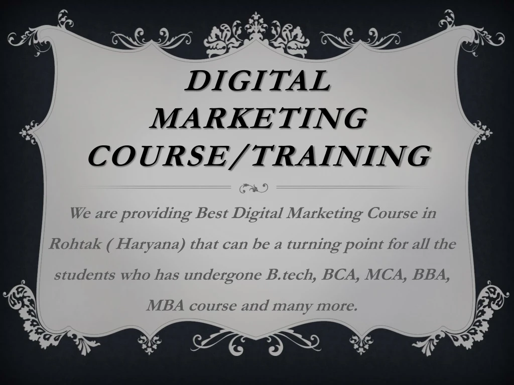 digital marketing course training