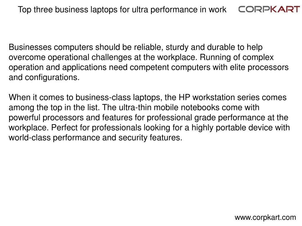 top three business laptops for ultra performance