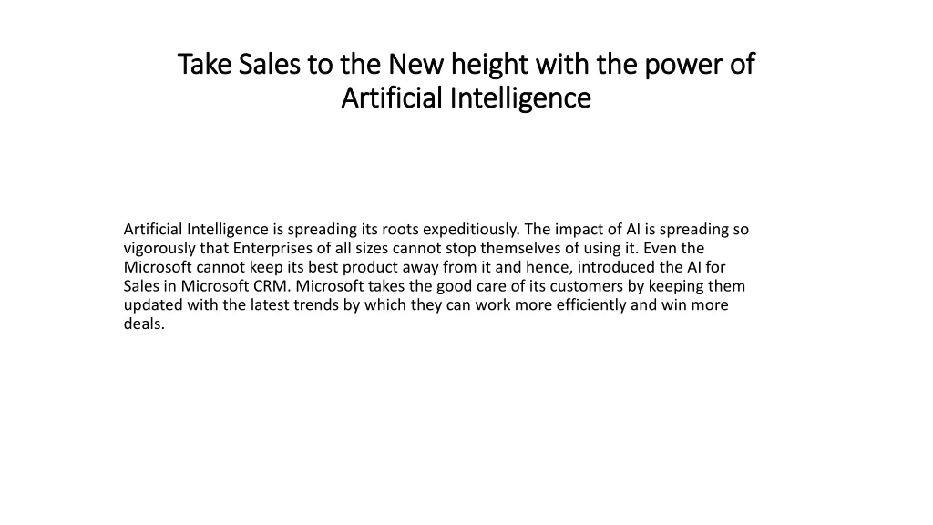 take sales to the new height with the power of artificial intelligence