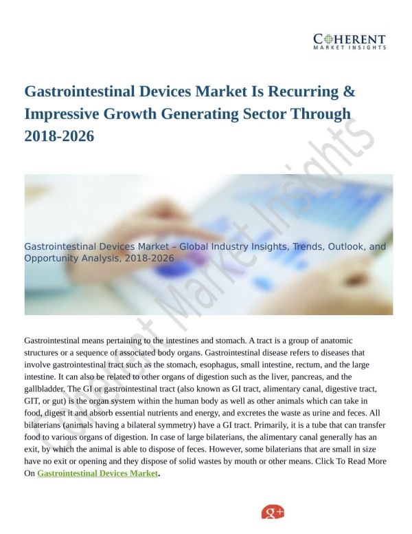 Gastrointestinal Devices Market Expansion to be Persistent During 2026
