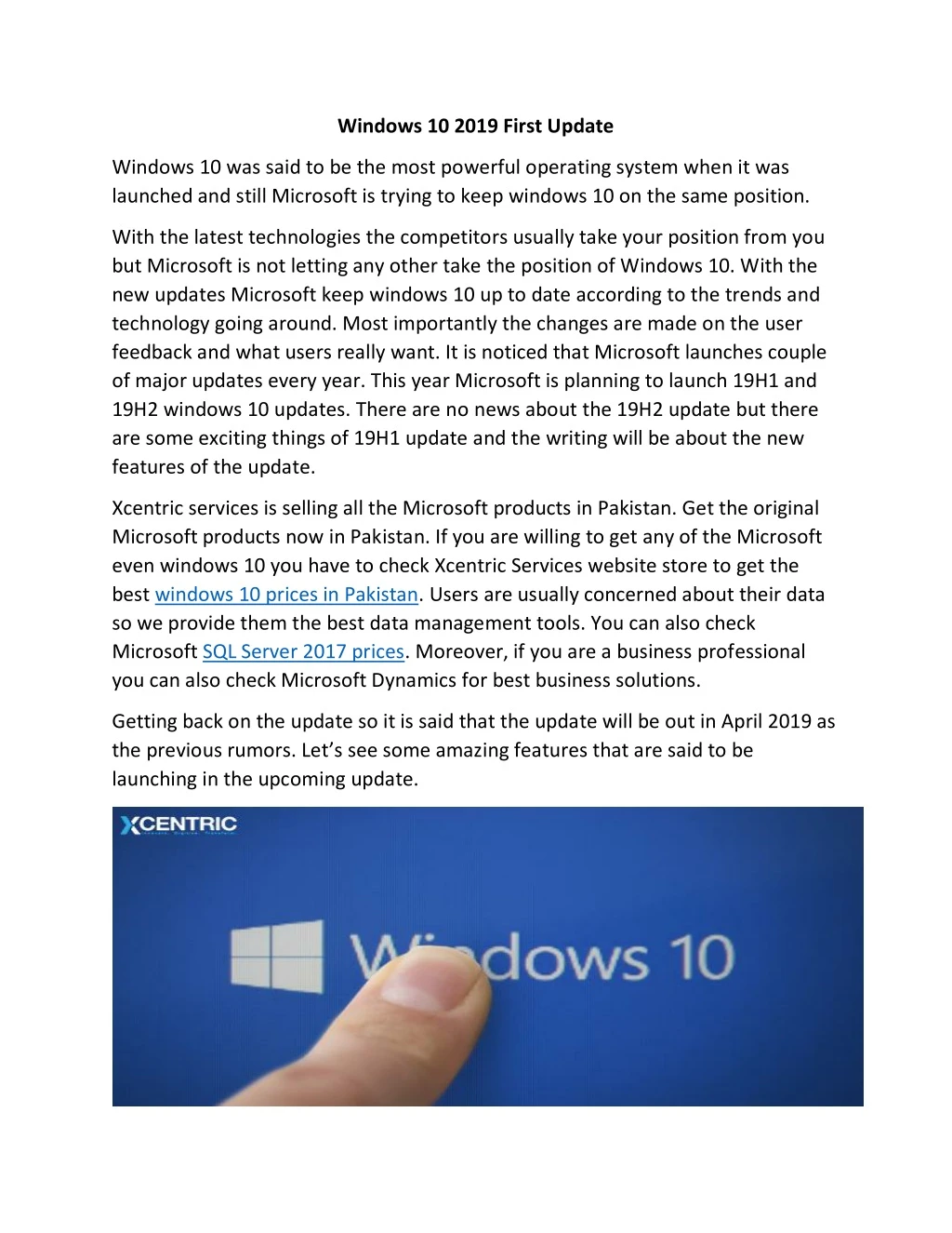 windows 10 2019 first update