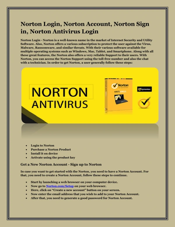 Norton Login - Norton Sign in | Norton Antivirus Login | Norton Account"