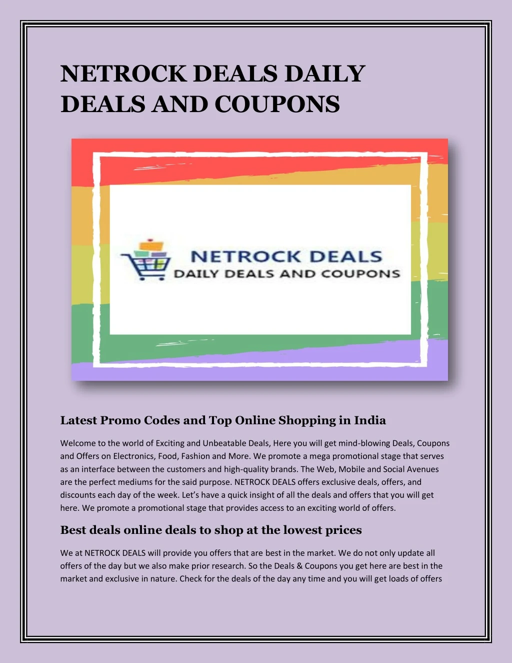 netrock deals daily deals and coupons