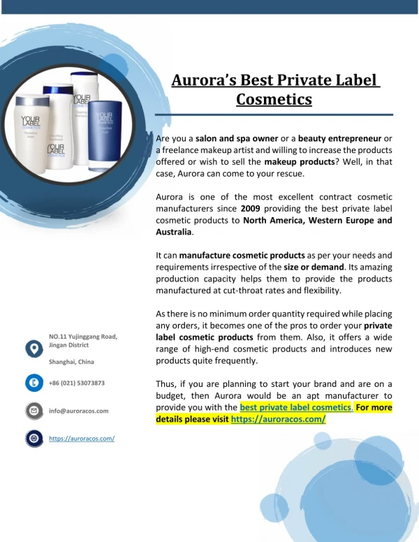 aurora s best private label cosmetics