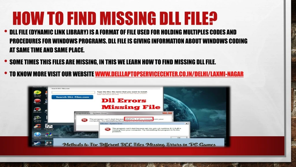 how to find missing dll file
