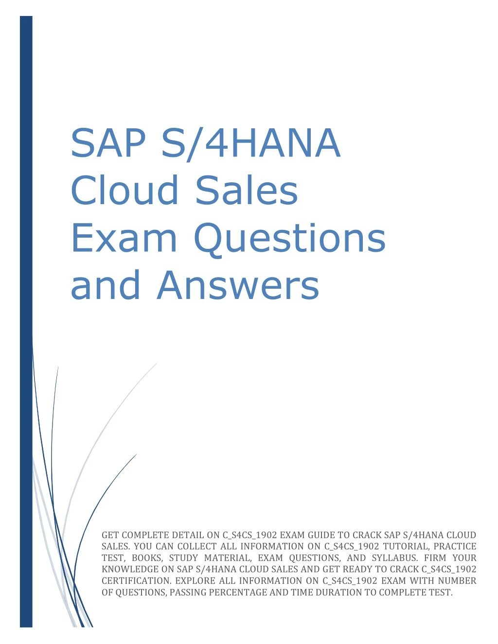 sap s 4hana cloud sales exam questions and answers