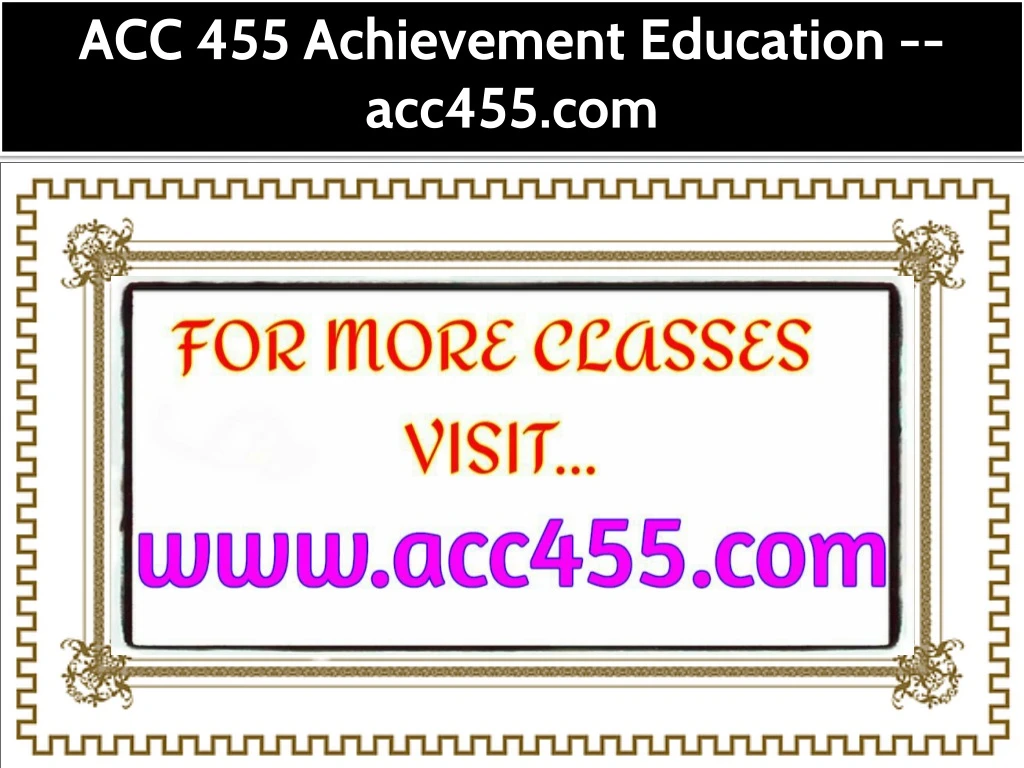 acc 455 achievement education acc455 com