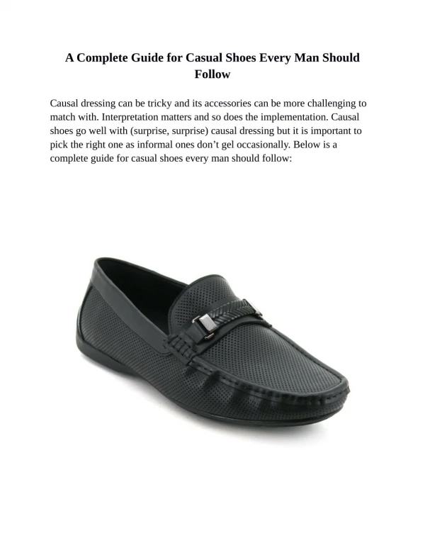 A Complete Guide for Casual Shoes Every Man Should Follow